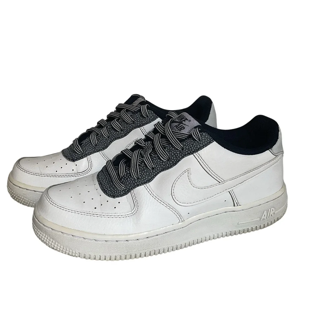 Nike Air Force 1 Low White Black Pebble Leather GS 5.5Y Women’s 7 AF1